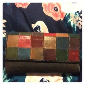 Multicolor Patchwork Fossil Wallet